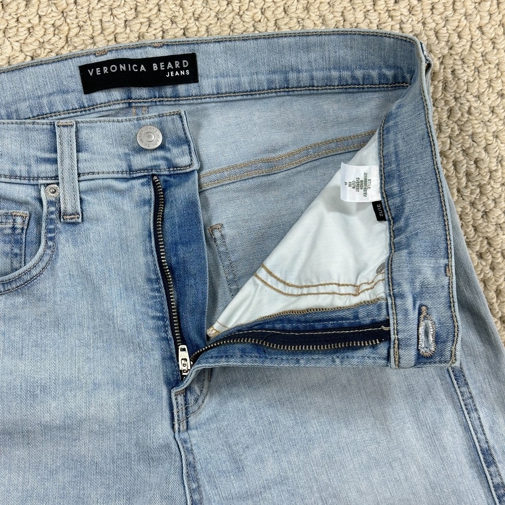 Veronica Beard Carson Ankle Flare Jeans Womens 31/12 Light Blue Wash High Rise - Picture 3 of 15